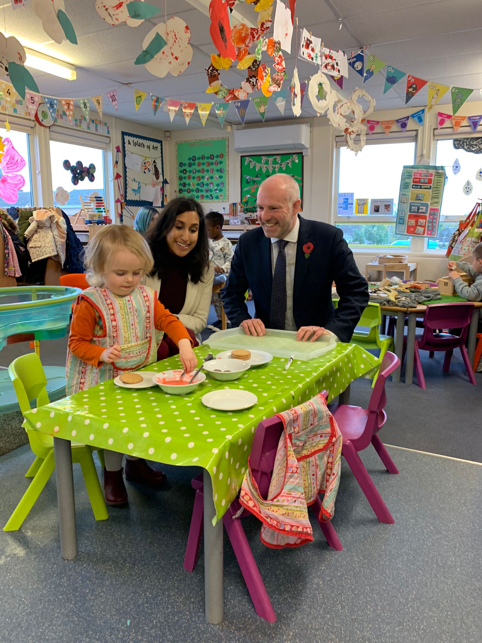 Justin Welcomes Children's Minister To Visit Moredon Pre-School